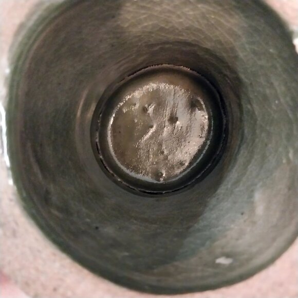 Modernist Planter Vase Or Candle Holder Signed Stoneware Pottery - Picture 6 of 10